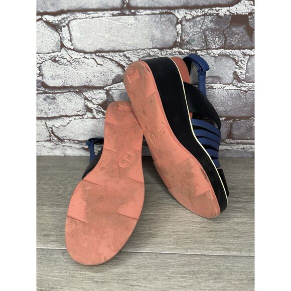 Camper Tropic Black Blue Leather Ankle Strap Wedge Sandals Women’s Sz 36EU/6M US - Picture 11 of 16
